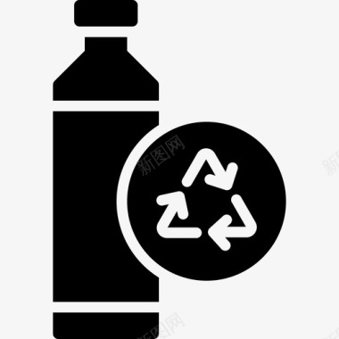 瓶子回收饮料生态图标