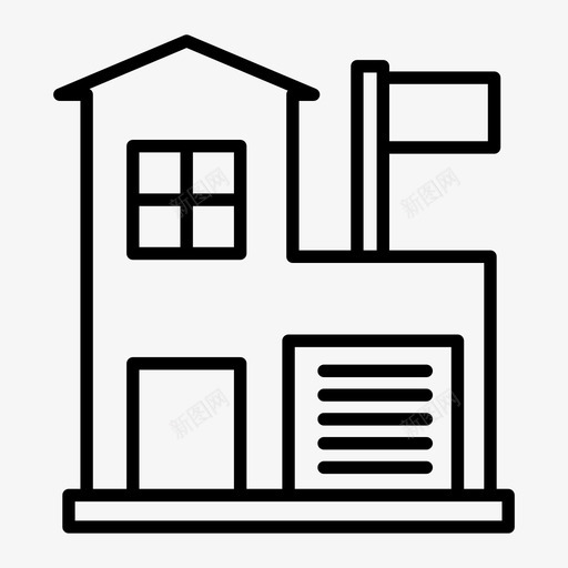 房子建筑物旗帜svg_新图网 https://ixintu.com 房子 建筑物 旗帜家 住宅 建筑