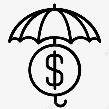 货币金融保护伞图标