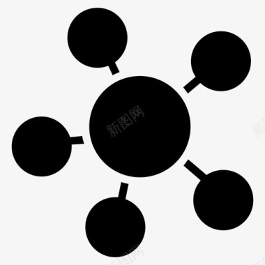 分子原子化学键图标