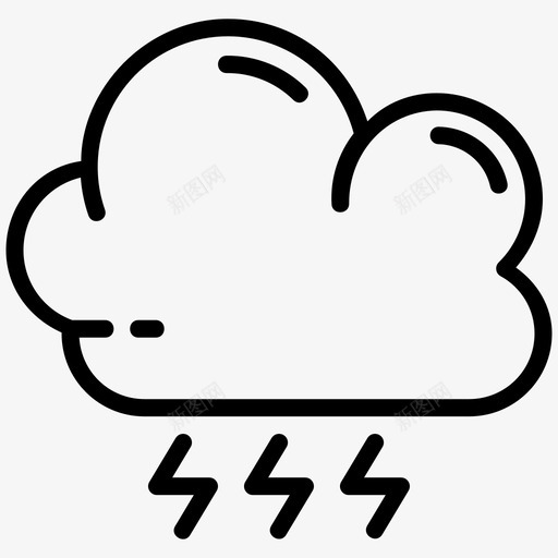 闪电云风暴svg_新图网 https://ixintu.com 闪电 风暴 雷声 雨点