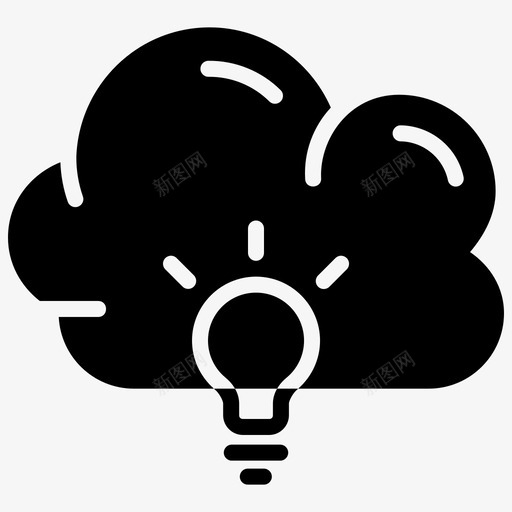 云的想法创意灯svg_新图网 https://ixintu.com 云的 想法 创意 存储 固体
