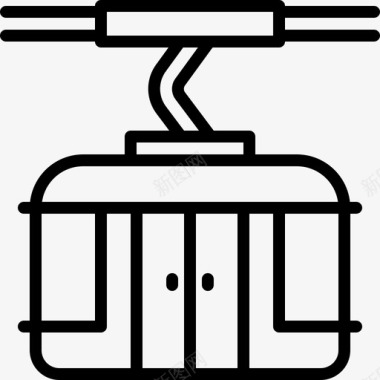 缆车冬季线路图标