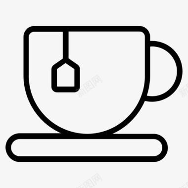 茶杯一杯茶热饮料图标