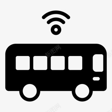 智慧城市巴士互联网科技图标