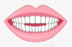 牙咬胶开颌 前切牙咬不住牙齿高清图片