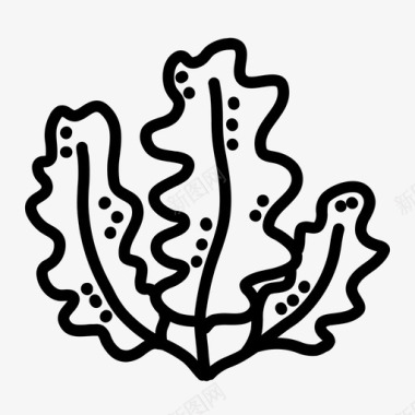 海藻浒苔海洋生物图标