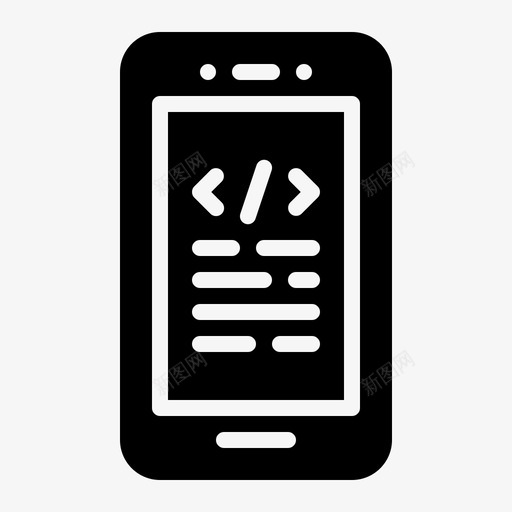 应用程序开发编码编程svg_新图网 https://ixintu.com 应用 程序开发 编程 编码 智能 手机 符号