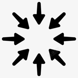 向内集中向内压缩收敛箭头高清图片