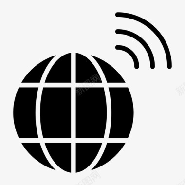 网络连接全球网互联网数据图标