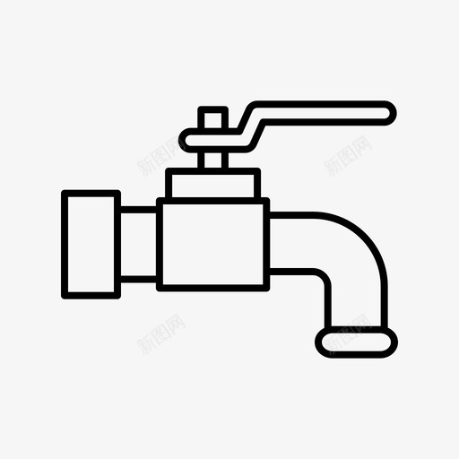 水龙头水管设备截止阀svg_新图网 https://ixintu.com 水管 水龙头 设备 截止阀 管工