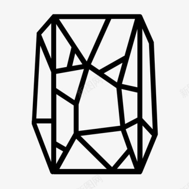 矩形水晶炼金术水晶装饰图标