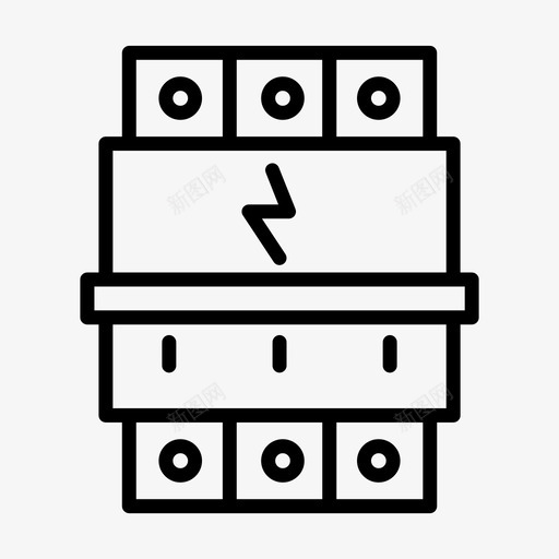 断路器三相接触器电气元件svg_新图网 https://ixintu.com 断路器 电气 三相 接触器 元件 部分