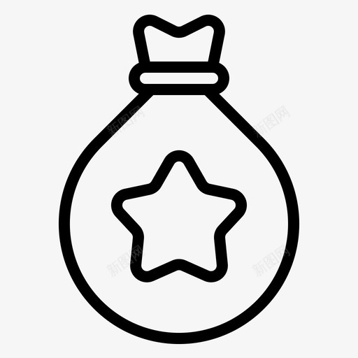礼品袋圣诞节礼物svg_新图网 https://ixintu.com 礼品袋 圣诞老人 圣诞节 礼物