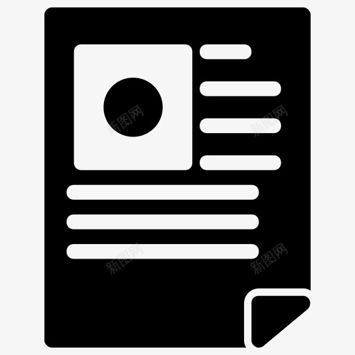列表新闻报纸svg_新图网 https://ixintu.com 新闻 列表 报纸 任务 符号