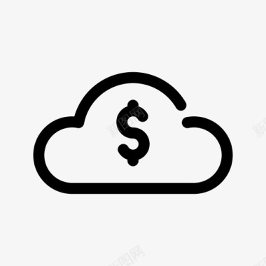云存储美元金融科技图标