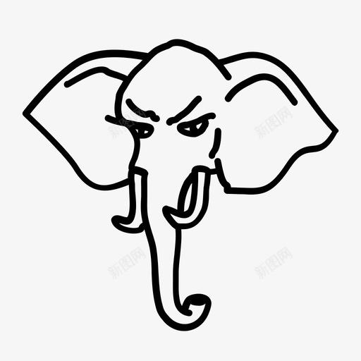 愤怒的大象动物头大耳朵svg_新图网 https://ixintu.com 愤怒 大象 动物 可疑 头大 耳朵 象牙 哺乳动物