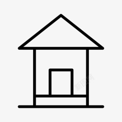 极简线条图标小屋建筑物房子高清图片
