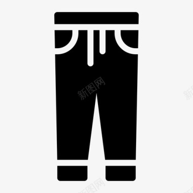 慢跑裤裤子衣服和配件雕文图标