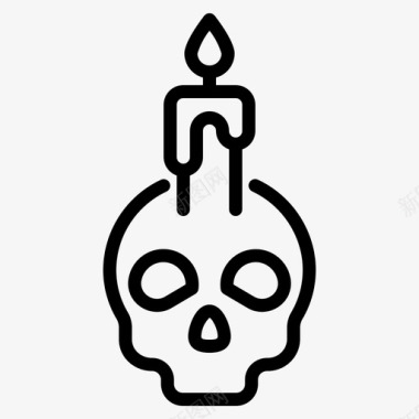 骷髅蜡烛万圣节恐怖图标