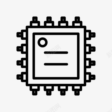 微处理器芯片计算机部件图标