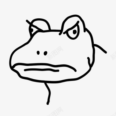 愤怒的青蛙两栖动物动物脸图标