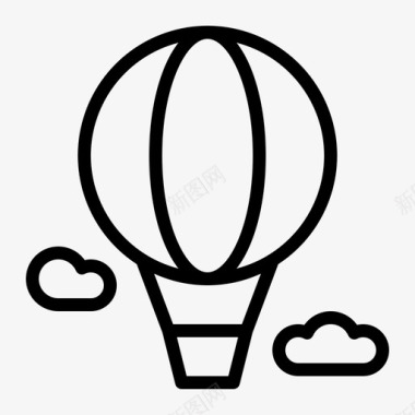 热气球云旅游概述图标