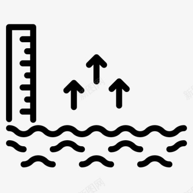 海平面上升气候变化全球图标