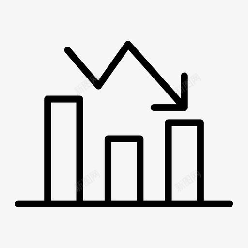 向下图损失进度报告svg_新图网 https://ixintu.com 下图 损失 进度 报告 业务 图标