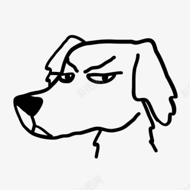 愤怒的狗动物脸性格图标