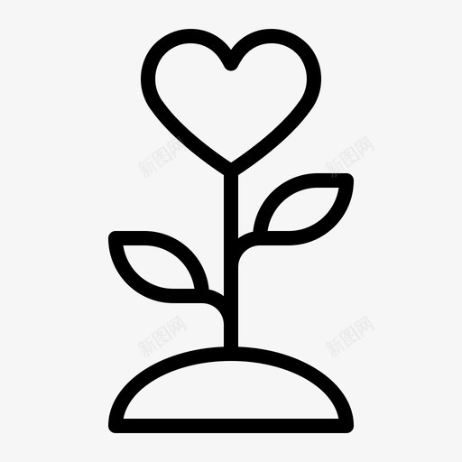 种植生长心svg_新图网 https://ixintu.com 生长 种植 心爱 爱的 轮廓