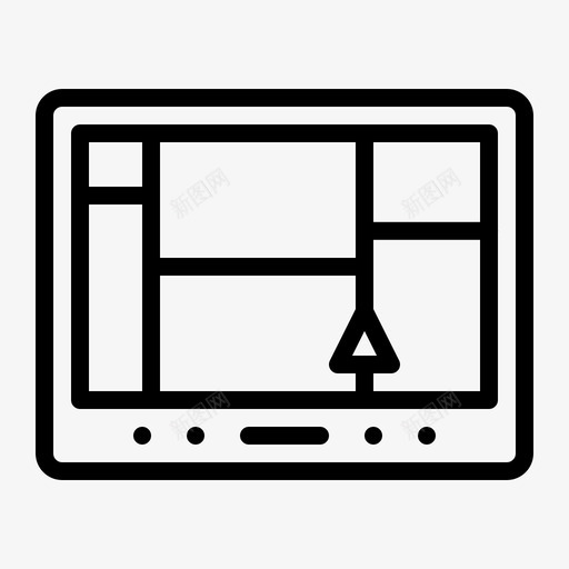 显示器gps地图svg_新图网 https://ixintu.com 显示器 地图 导航 汽车零件 轮廓