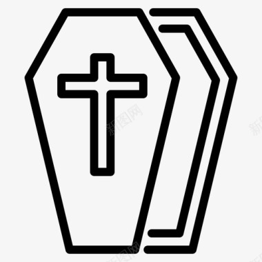棺材墓地十字架图标
