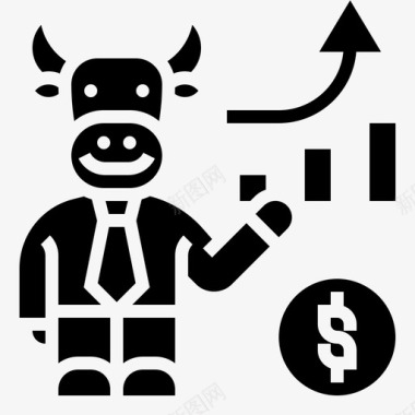 牛市趋势市场价格图标