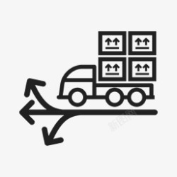 图标icon线路送货运货仓储素材