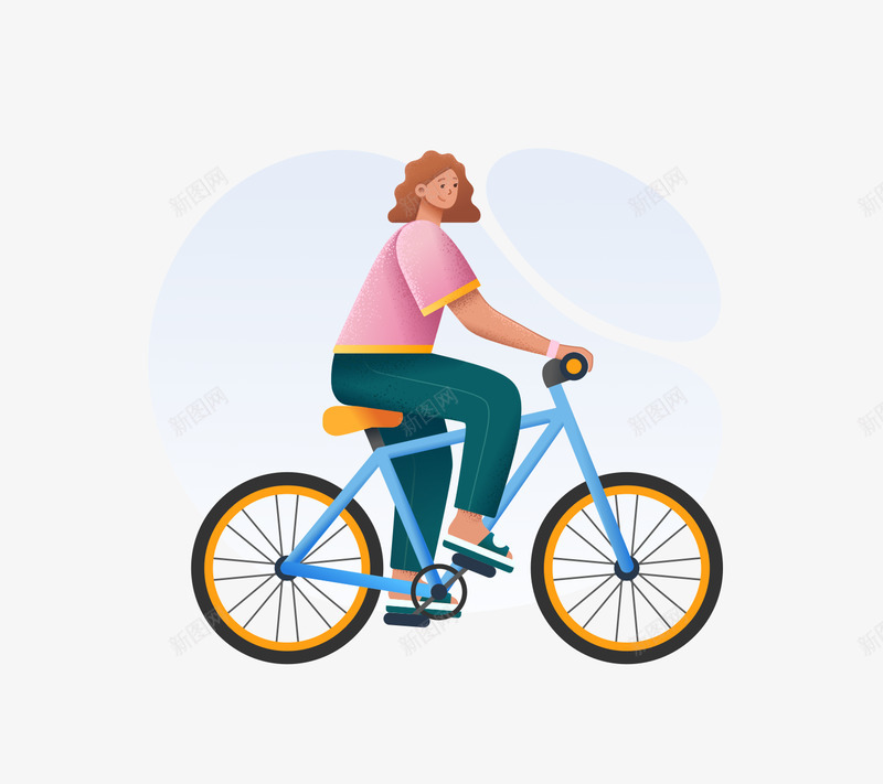 Female Cycling Colorful 42x人物png免抠素材_新图网 https://ixintu.com 人物