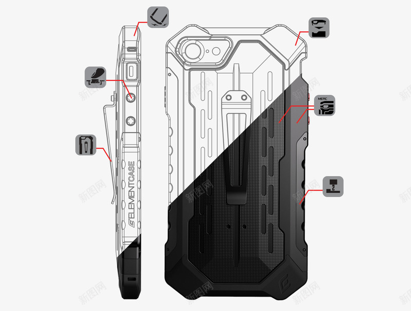 Specifications Diagram Black Ops iPhone 7  7 Plus Case Banner产品窝png免抠素材_新图网 https://ixintu.com 产品
