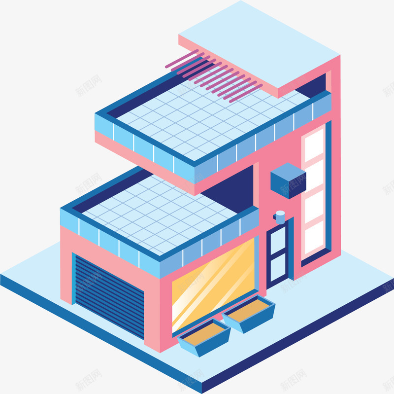 矢量科技建筑几何png免抠素材_新图网 https://ixintu.com 矢量 科技 建筑 几何
