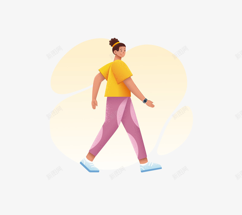 Female Walking Colorful 22x插画组件参考png免抠素材_新图网 https://ixintu.com 插画 组件 参考