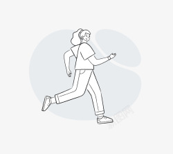 Female Running Outline 22x插画组件参考素材