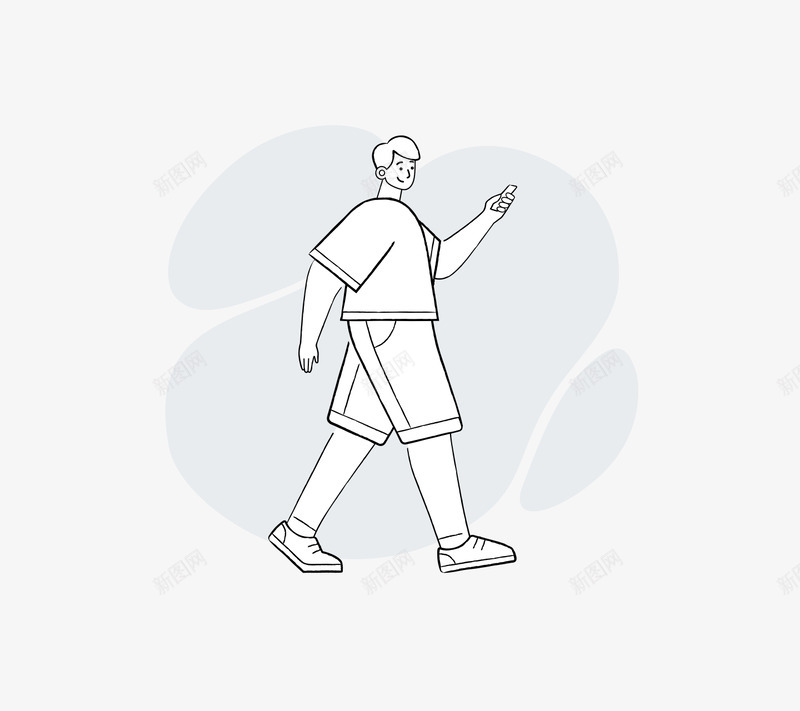 Male Walking Outline 32x插画组件参考png免抠素材_新图网 https://ixintu.com 插画 组件 参考
