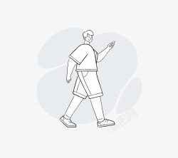Male Walking Outline 32x插画组件参考素材