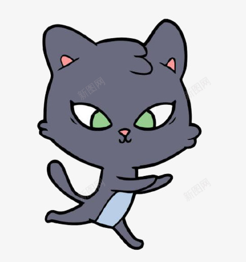 小黑猫黑猫卡通png免抠素材_新图网 https://ixintu.com 卡通 图片 小黑猫 黑猫