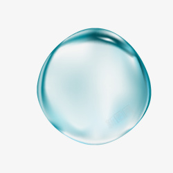 蓝色悬浮气泡素材