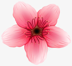 桃花花朵手绘元素图素材