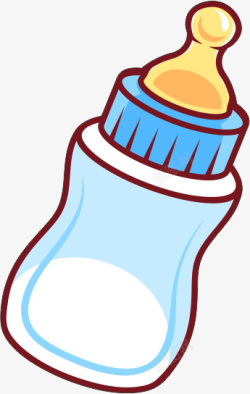 抱着奶瓶的婴儿卡通奶瓶母婴用品高清图片
