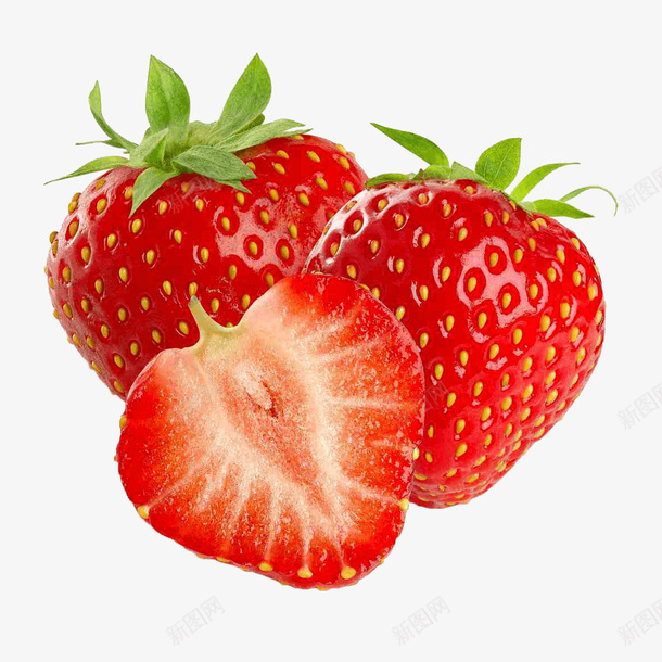 新鲜切开草莓png免抠素材_新图网 https://ixintu.com 健康 农业 扣好的水果 水果 瓜果 绿色 草莓横切面 蔬菜