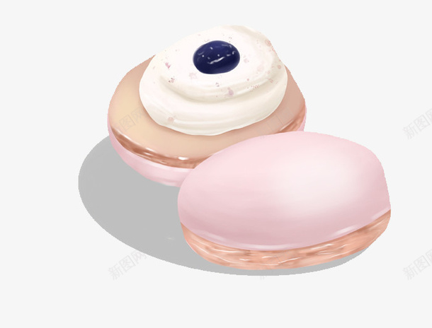 粉色的马卡龙png免抠素材_新图网 https://ixintu.com 马卡龙 粉色 蓝莓夹心 甜品