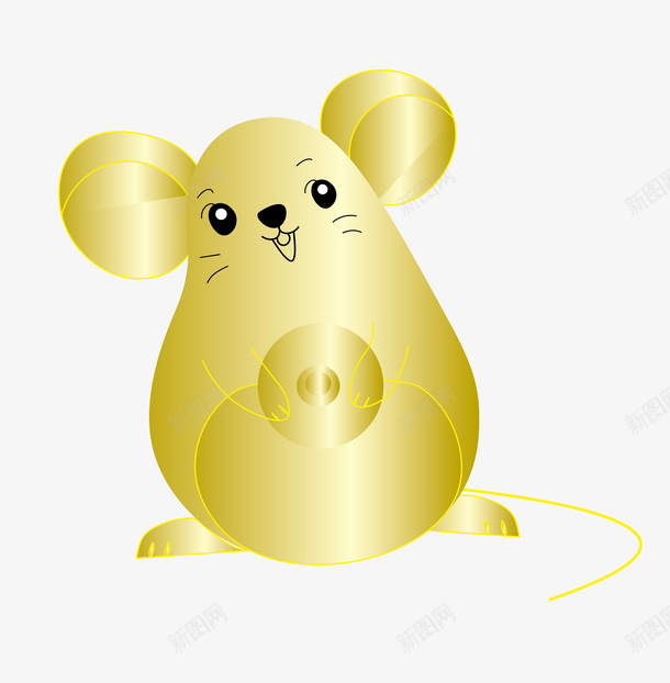 金鼠贺岁海报素材png免抠素材_新图网 https://ixintu.com 创意老鼠 可爱卡通 新年 老鼠生日 金老鼠 鼠年大吉