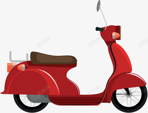 骑上你心爱的小摩托png_新图网 https://ixintu.com 红色小摩托 英伦度假风 交通工具 小摩托